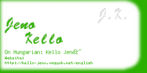 jeno kello business card